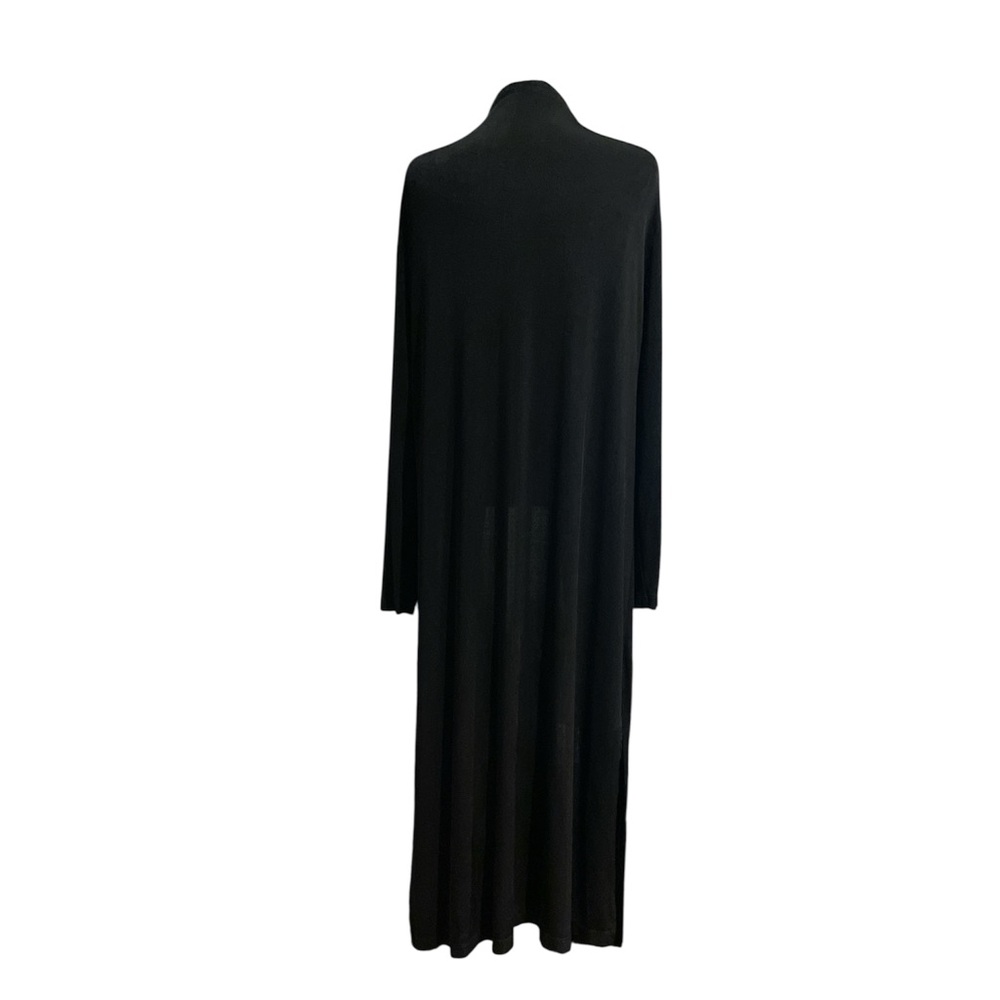 Travelers by Chico's Cardigan Black Long Duster Open Front Size 3 - 16 - Picture 2 of 4